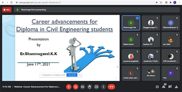 WEBINAR ON CAREER ADVANCEMENT FOR DIPLOMA STUDENTS IN CIVIL ENGINEERING